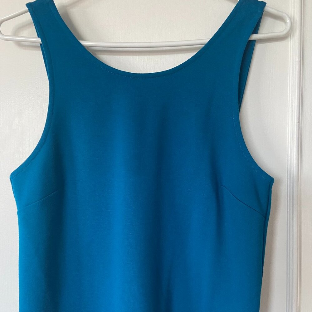 J Crew Tank Top Women's Size Small Fitted V-back Teal Career Casual